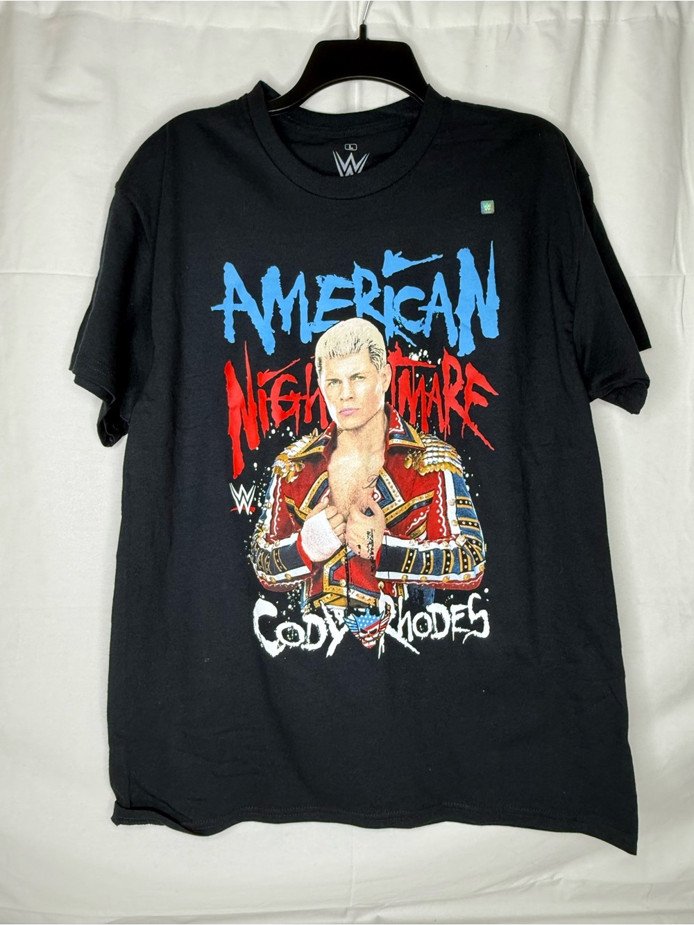 WWE Black Short Sleeve Cody Rhodes "American Nightmare" Graphic Tee